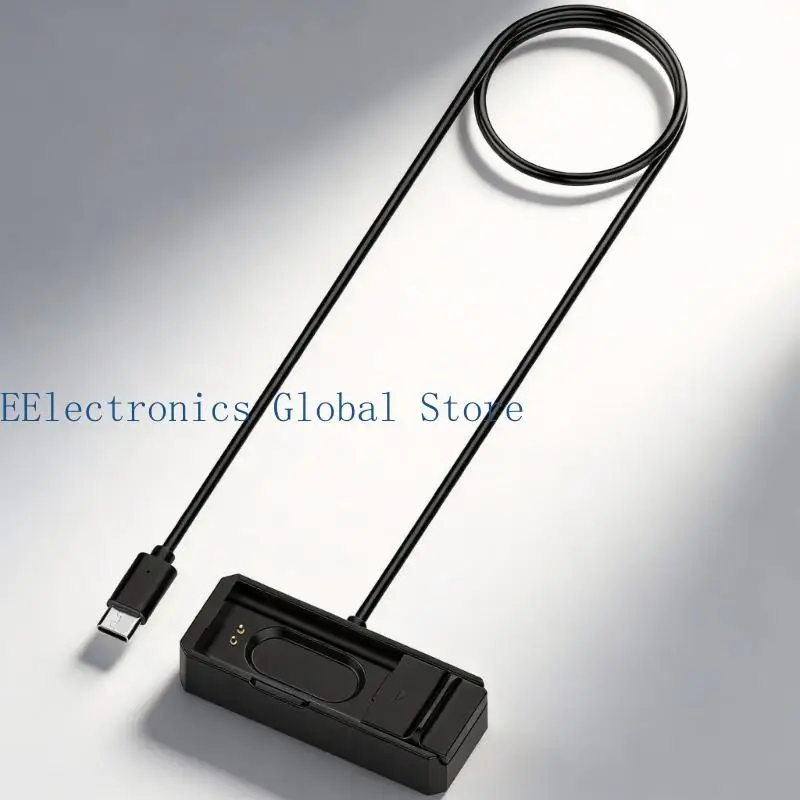462B Wearable Power Cable for Band 1.0, Featuring Power-Side Input End and Recessed Two-Contact Charging Base with Flexible