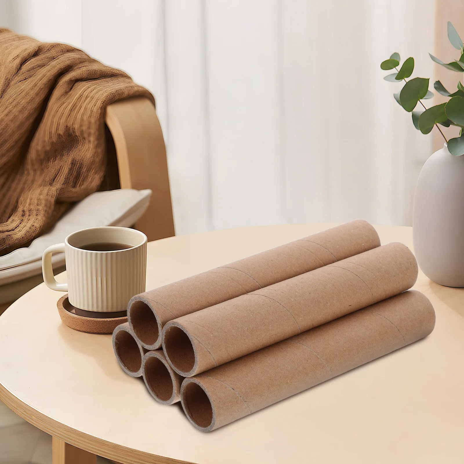 5 Stück Verpackungspappröhrchen aus braunem Kraftpapier, runde zylindrische Versandröhrchen für den Versand von Postern, Karten, Blaupausen, Kunst