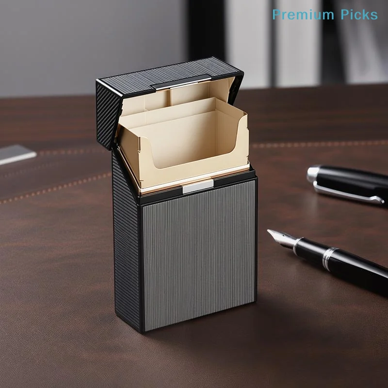 portable1PC Metal Cigarette Case 20 Cigarette Capacity Crush Proof For Daily Commute Outdoor Use Portable cigarette box image 6