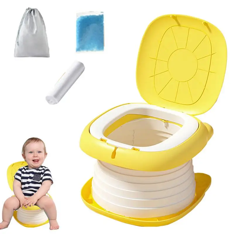 

Toddler Folding Travel Toilet Seat Girls Foldable Toilet Seat Portable Potty Seat Kids Mobile Toilet With Storage Bag Absorbent