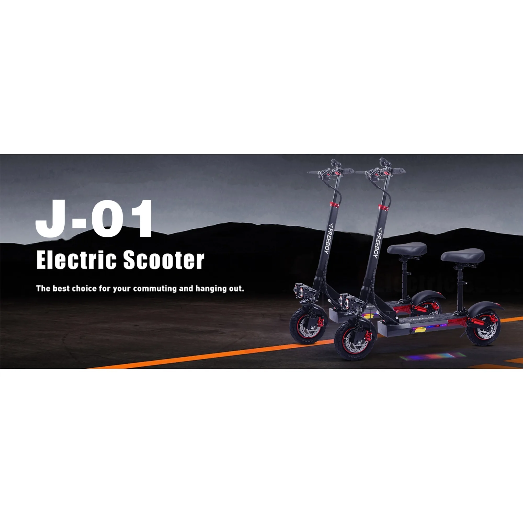 FREEBOY J01 Electric Scooter for Adults 48V15Ah Battery Dual