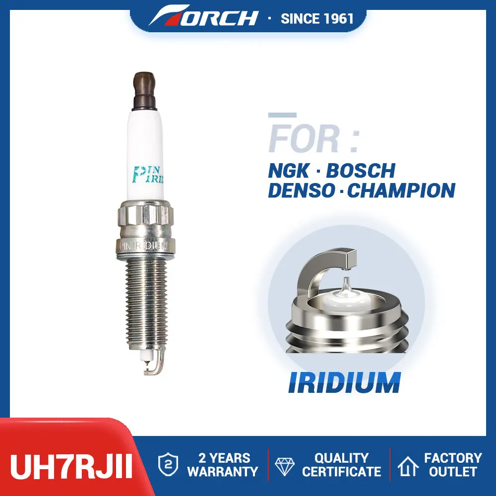 1PCS Double Iridium Spark Plug TORCH UH7RJII(6226) Replace for ILZKBR7B8G ILZKBR7A-8G ILZKBR7B8DG PSA 5960.L5 V757010680