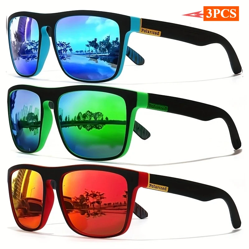 

3PSC Fashion Retro Square Polarized Sunglasses for Men and Women Driving Fishing Sunglasses Luxury Brand Designer Driver Glasses