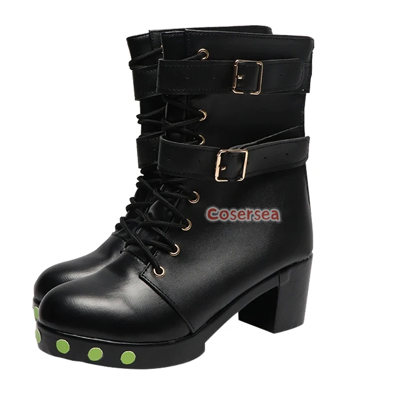 Cosersea Nicole Demara Cosplay Shoes Zenless Zone Zero Nicole Demara High Heel Halloween Black PU Leather Cos Cosplay Shoes