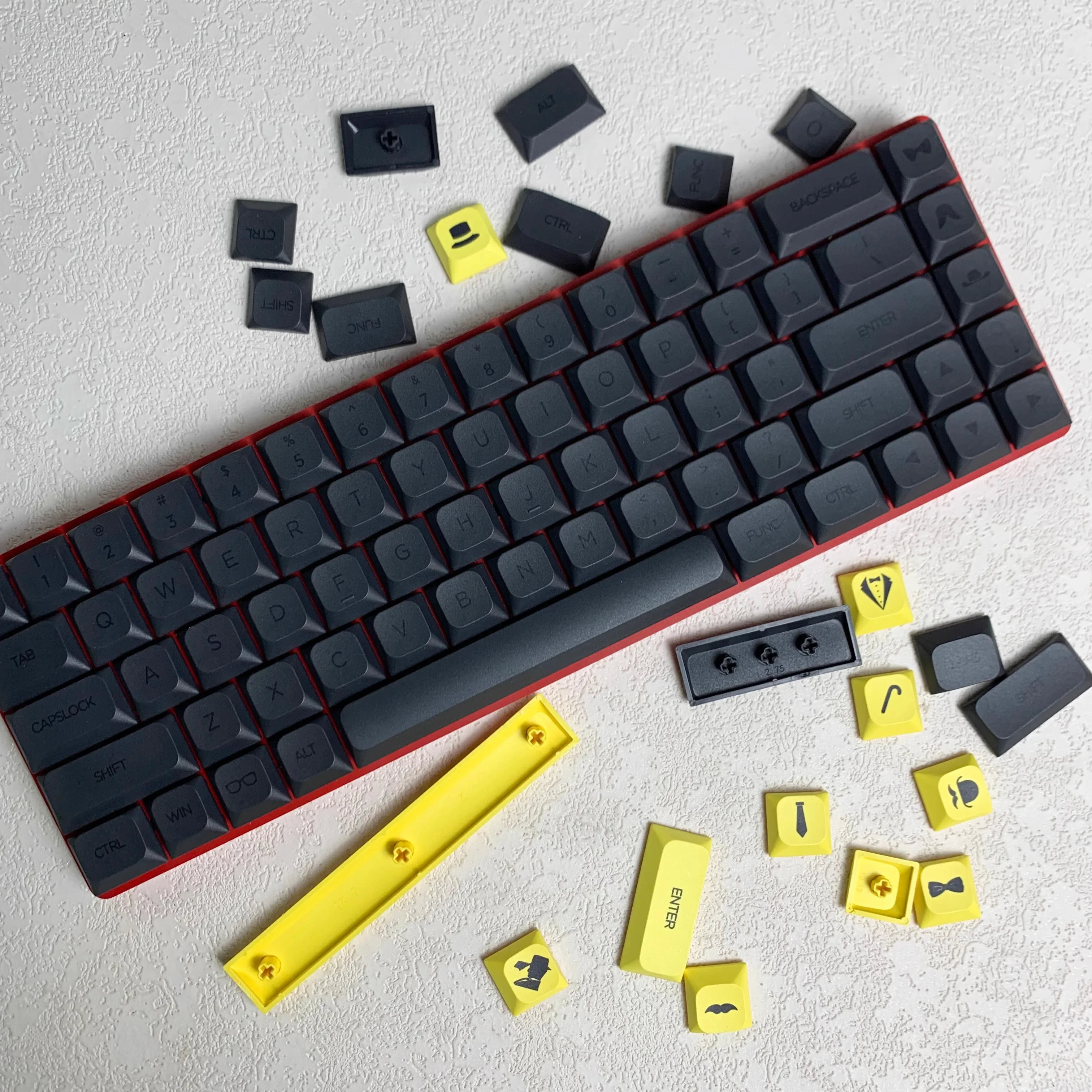 Key King Technology JWA ultra-thin low shaft black simultaneous engraving dark engraving PBT thermal sublimation keycap