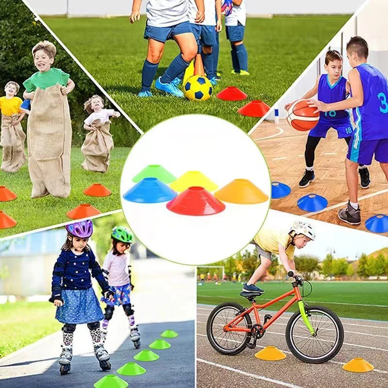 Staffa di archiviazione per supporto per disco Mark portatile 5 pezzi Supporto per allenamento per calcio Supporto per cono da calcio Attrezzatura sportiva leggera per squadre