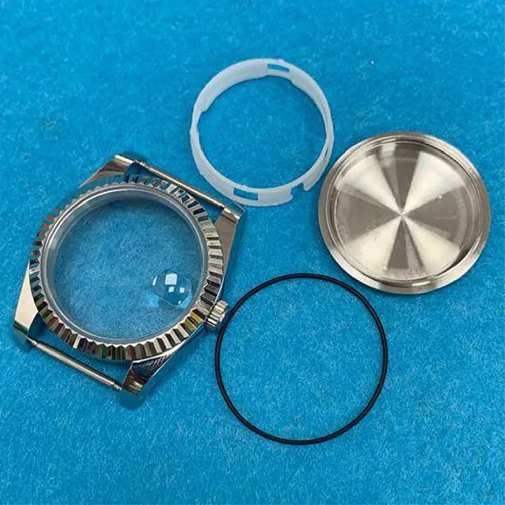 36mm Watch Case Stainless Steel Mineral Glass Case for 8215/2813/8205/8200 Movement Watch Accessories Set Repair Parts  