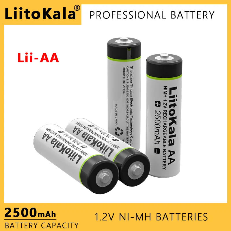 Liitokala 1.2V AA 2500mAh akumulator Ni-MH do pistoletu temperaturowego pilot zdalnego sterowania baterie do zabawek myszy