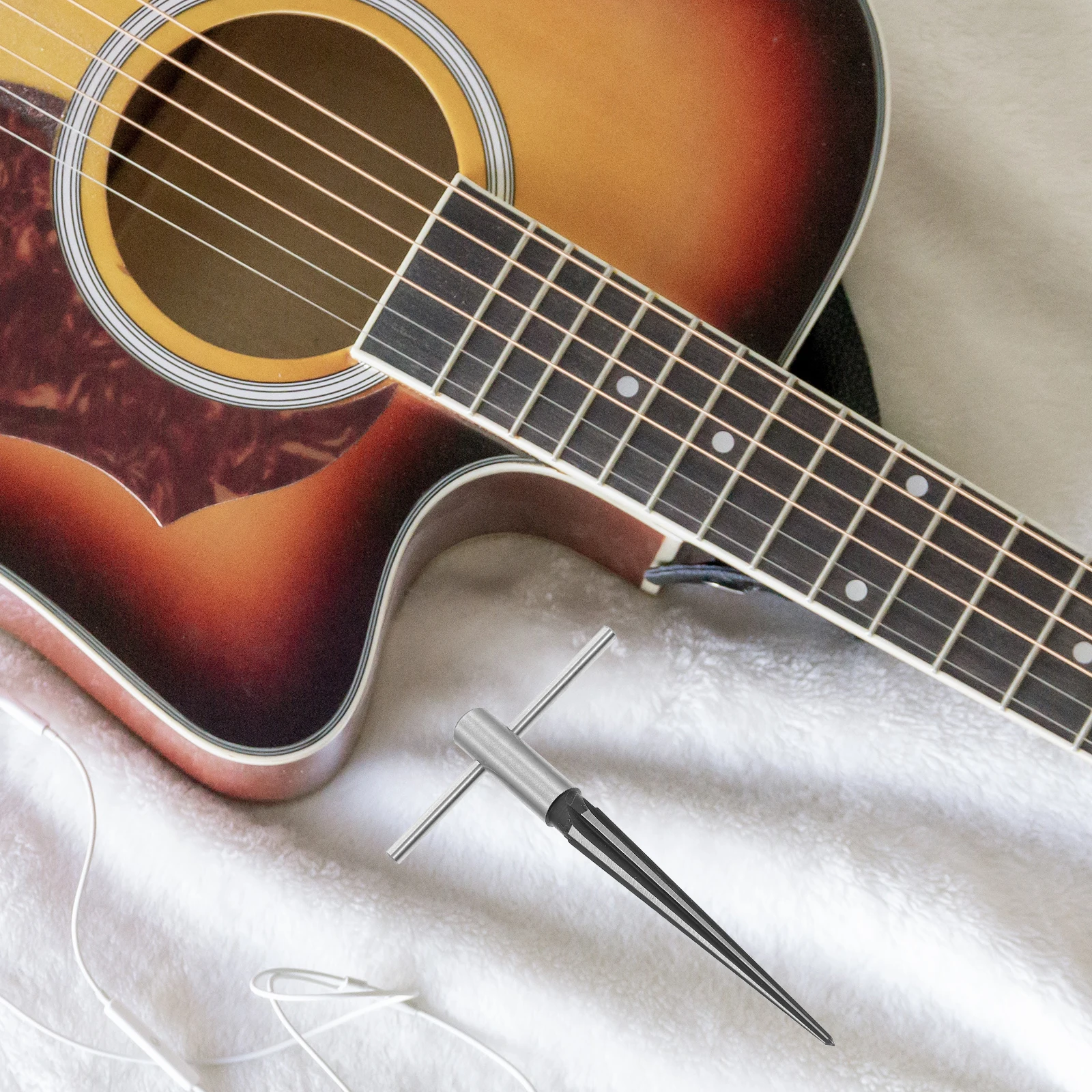 

Guitar Taper Reamer Metal Luthier Drill Tool Bridge Pin Hole T Handle Tapered Reamer Wear Resistant Long Lasting Compact