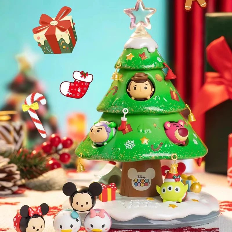 Disney Tsum Christmas Tree Mickey Woody Buzz Donald Duck Alien Action Figures Mini Dolls Kids Toys Model for Children Gift