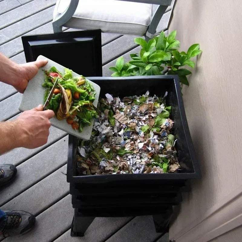 Outdoor manure compost bucket, earthworm breeding box, horticultural waste fermentation treatment, storage box, bait storage box