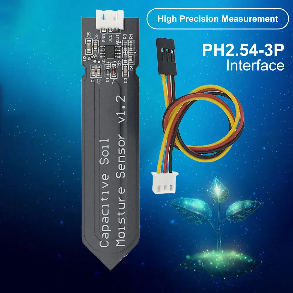 Capacitive Soil Moisture Sensor Module Wide Voltage 3.3V Soil Humidity Moisture Sensor Module W/ Gravity for Arduino