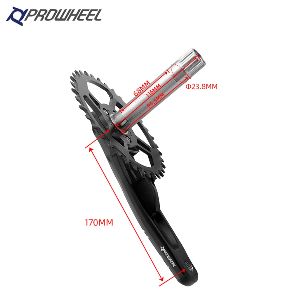 PROWHEEL Mountain Bicycle Crankset 170mm Automatic Winding Links Cranks 36T GXP Chainring With Bottom Bracket MTB Cycling Parts