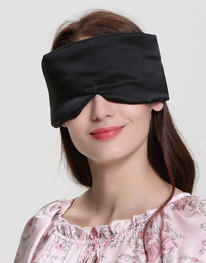 Big Eye Mask 100% Natural Silk Sleep Eye Shade Cover Soft Blindfold Thicker Travel Relax Aid