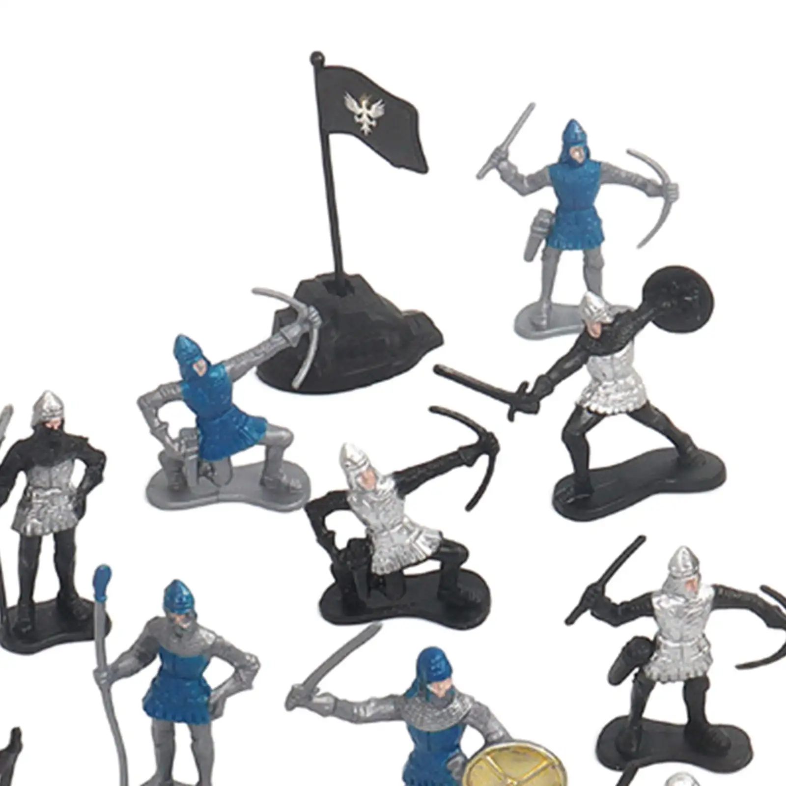 15 peças de plástico cavaleiro medieval soldado exército arcaico homens e para crianças