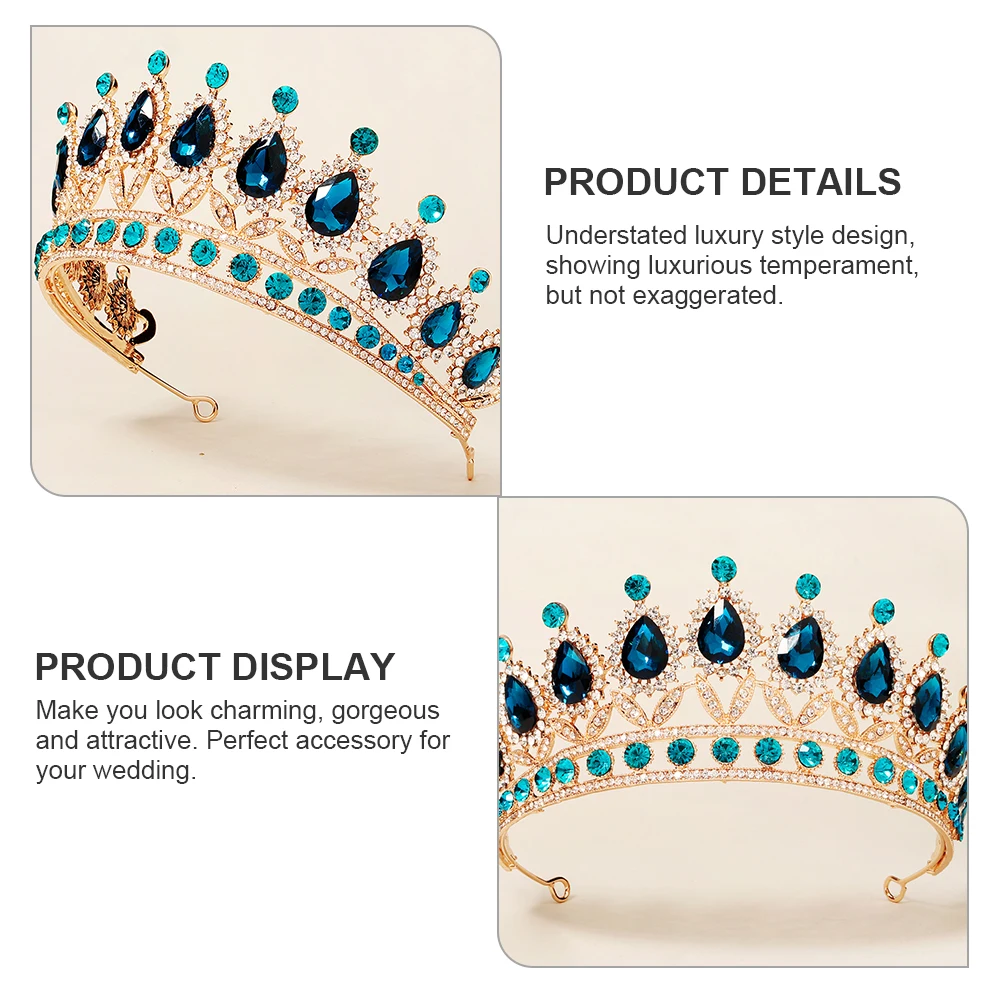 

Rhinestone Crown Vintage Tiara For Women Bridal Wedding Party Hair Decor Accessory Alloy Headdress Hair Styling Tool