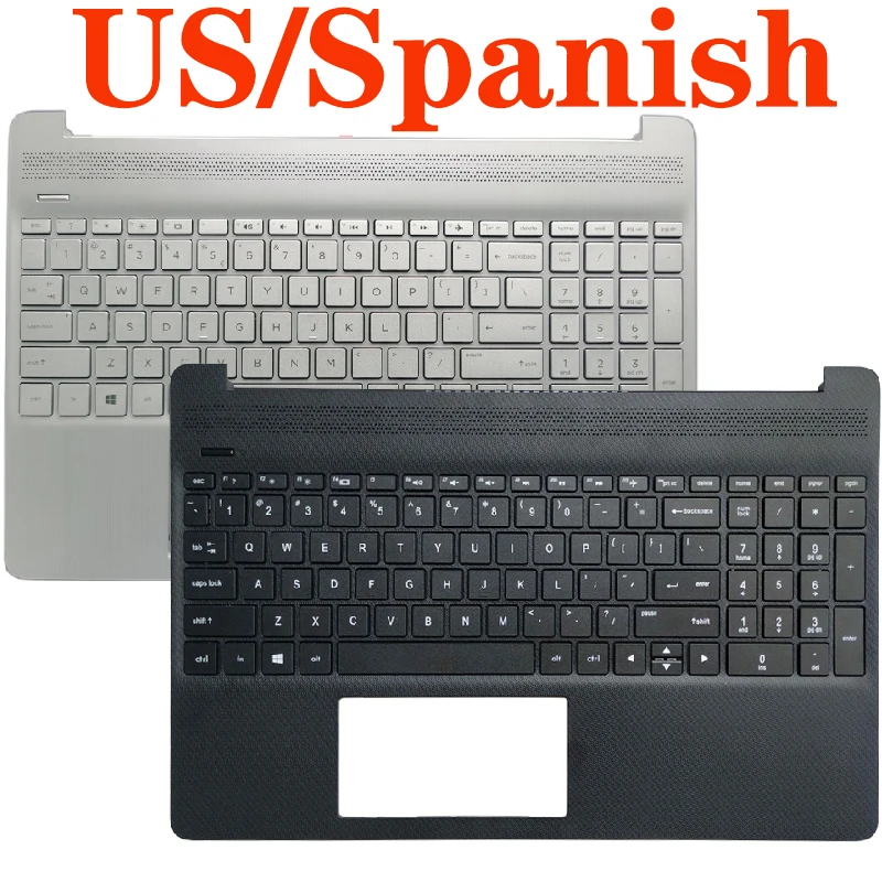 NEUE US/SP/Spanisch Laptop tastatur für HP 15T-DY 15-EF 15S-EQ TPN-Q222 Laptop Palmrest Ober Fall Silber Computer fall L60341-001