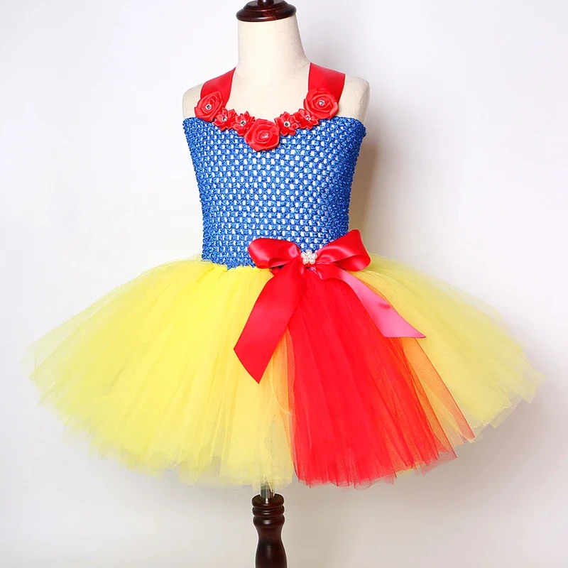 Snow White ชุดเจ้าหญิงสําหรับสาววันเกิด Christmas Party เครื่องแต่งกายสําหรับเด็กชุดปีใหม่เจ้าหญิงบัลเล่ต์ Tutus @ 0Z *