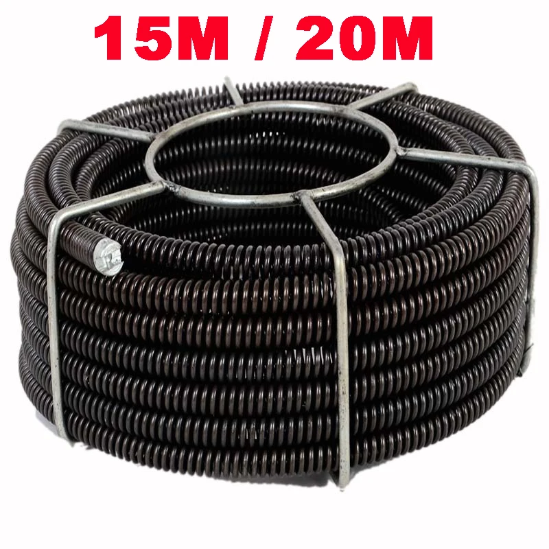 15M 20M Length Household Drain Pipe Dredger Extension Spring Set Sewer Dredger Compression Spring With Connector