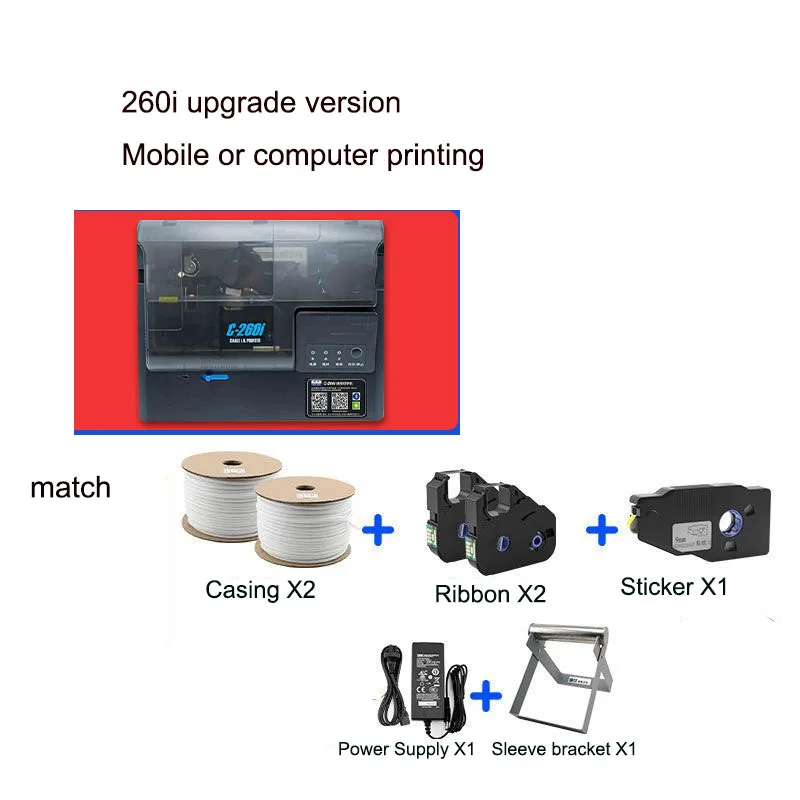 C-280E/280T Line Number Machine Computer Number Tube Coding Machine 220V Heat Shrinkable Sleeve Numbering Machine Label Printer