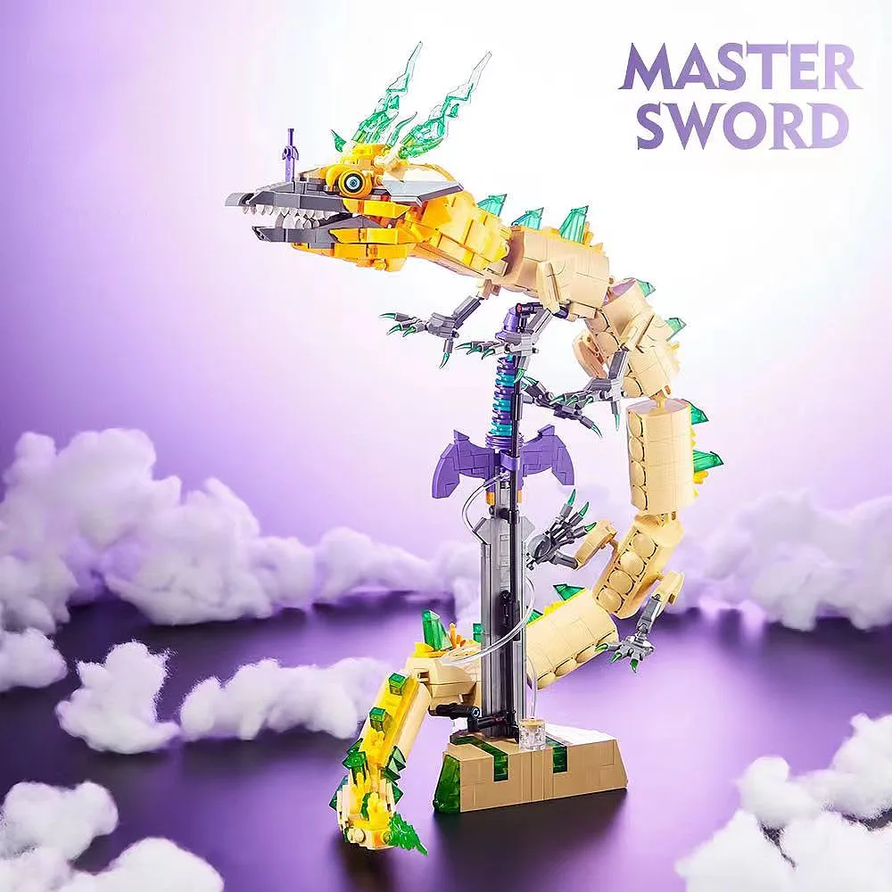 MOC Bricks Zeldaing Wild Breath Master Sword Tears of the White Dragon Desktop Ornaments Building Blocks Assembly Toy Kid Gifts