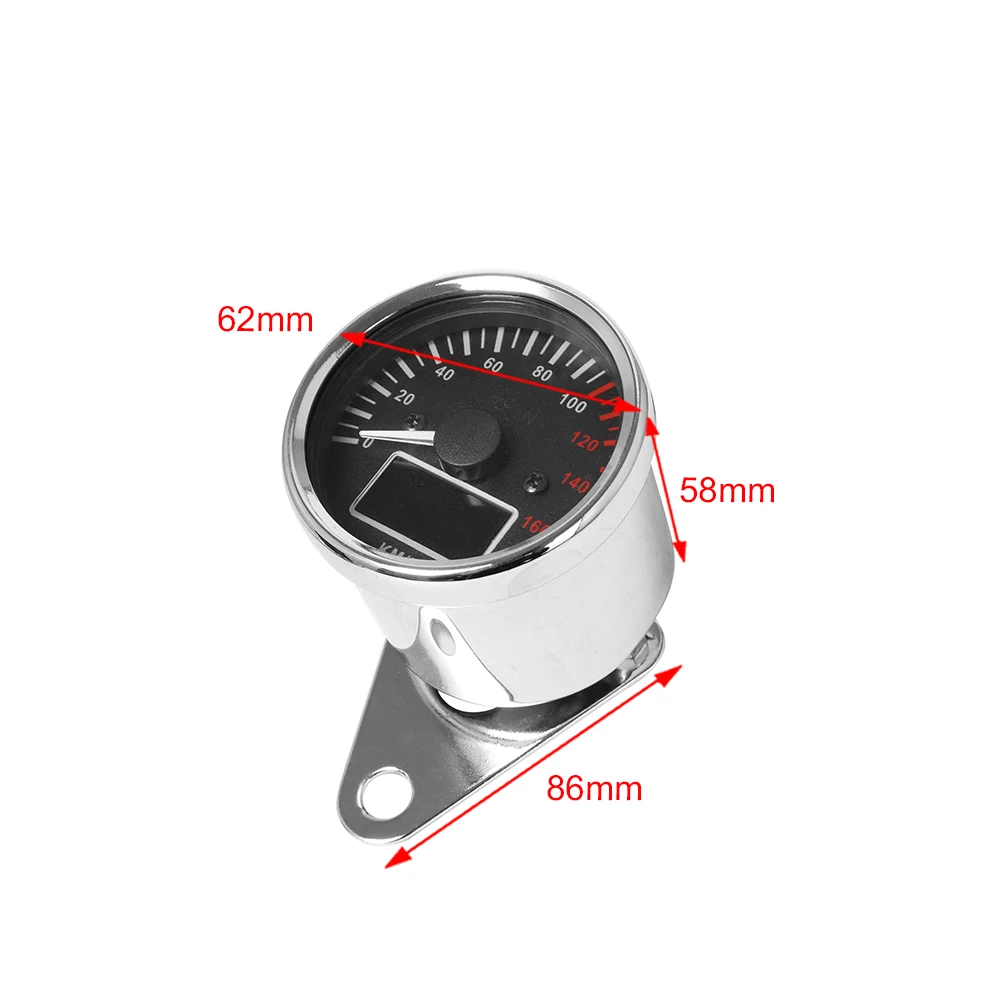 Universal 12V Motorcycle Odometer Speedometer Retro LED Digital fuel meter Gauge instrument For Cafe Racer