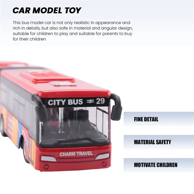 WOTT-modèle de véhicule moulé sous pression pour enfants, Bus navette, voiture, petit bébé, retirer