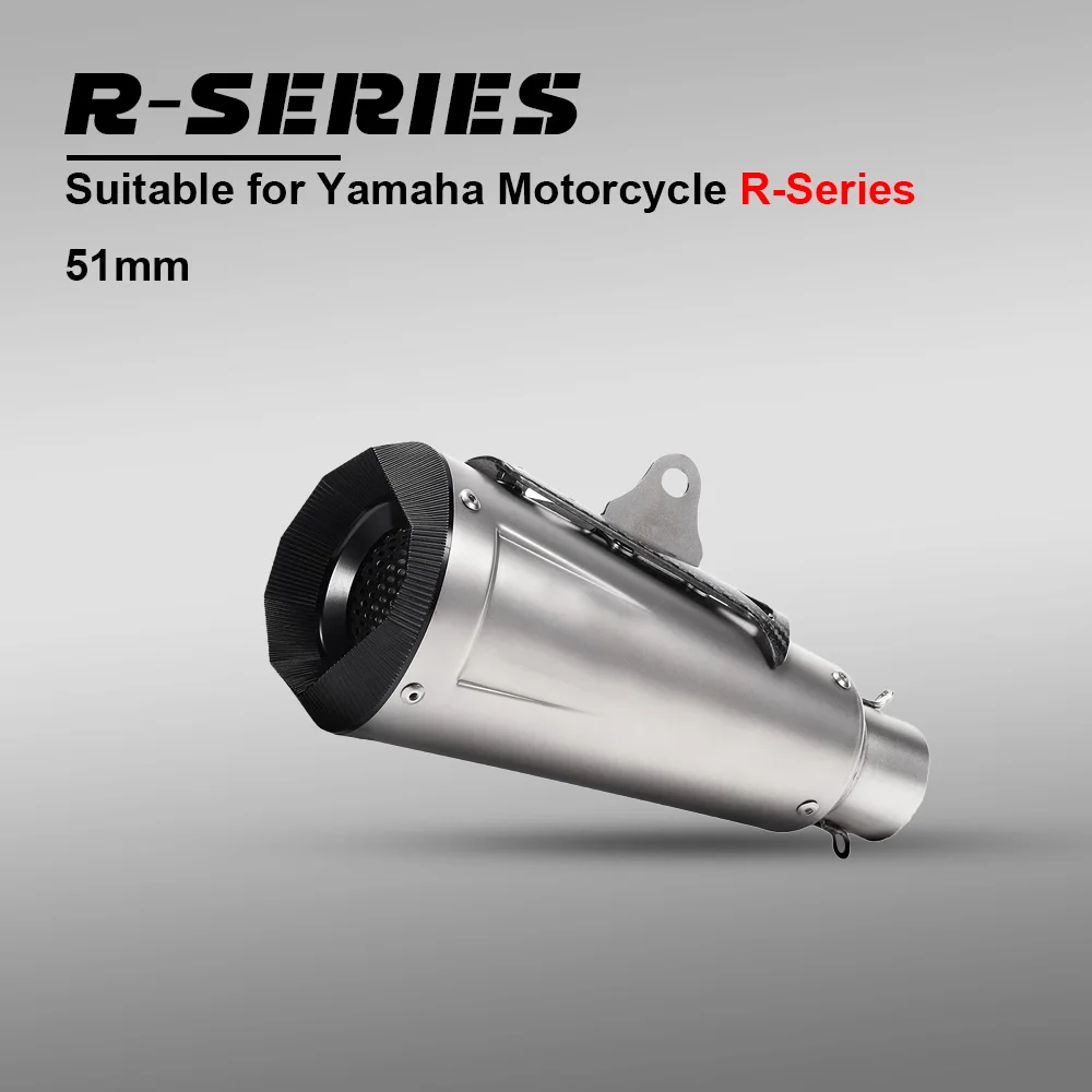 

51mm Universal Exhaust Pipe for Ninja650 Duke790 R7 CB500X - Modified Racing Muffler with Carbon Cover