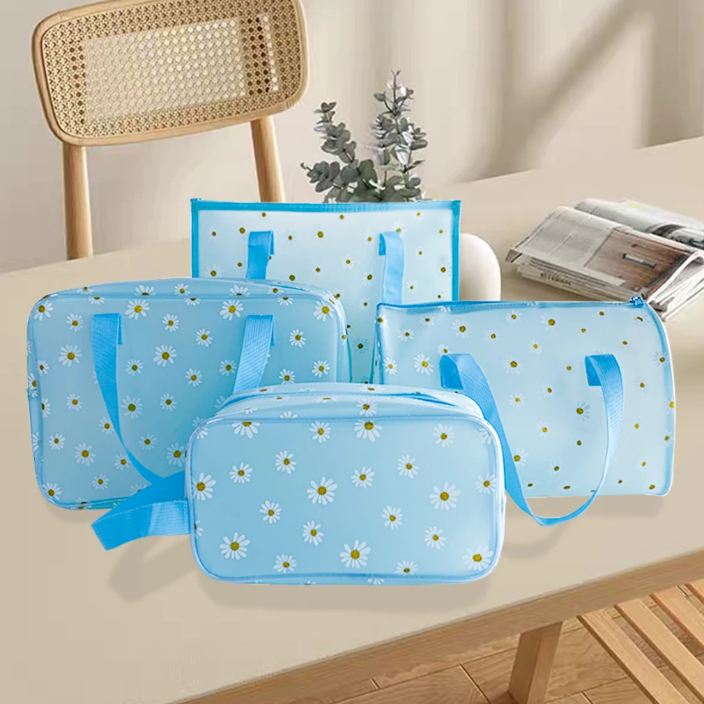 4Pcs Women Bags Portable Cosmetic bag Zipper Makeup Pouch WaterProof Handbags Storage Tote bag Bath Toiletry Wash Bag for travel