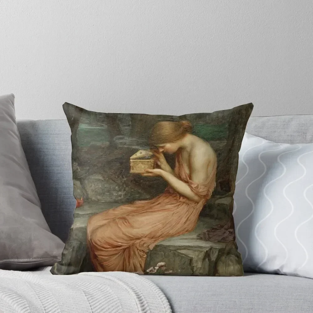 Psyche Opening the Golden Box - John William Waterhouse Throw Pillow Luxury Pillow Case Decorative Cushions pillow