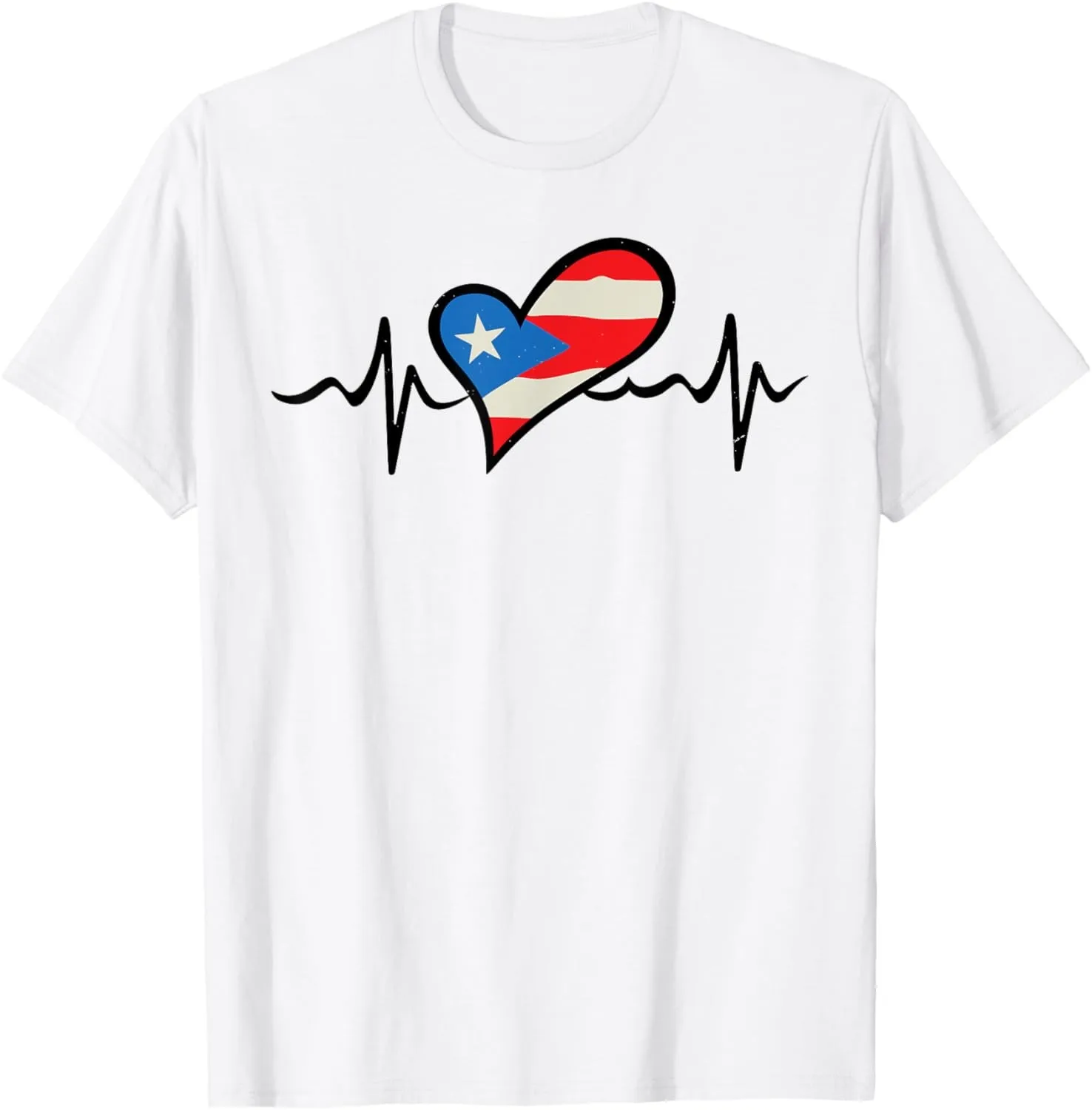 Puerto Rico Flag Heartbeat Puerto Rican Boricua Hispanic T-Shirt