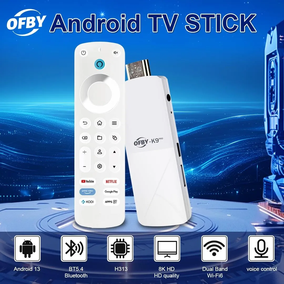 

2025 New Arrival Strong Performance OFBY K9PRO TV Stick Allwinner H313 Quad-core ARM Cortex™-A53 2/16GB and 4K TV dangle