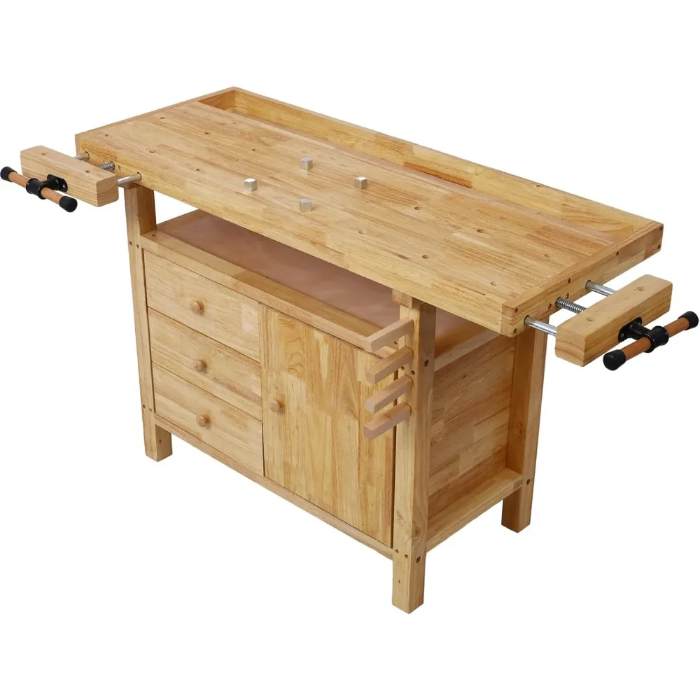 Sturdy 50-Inch Wood Workbench for Garage, Workshop, and Home Use