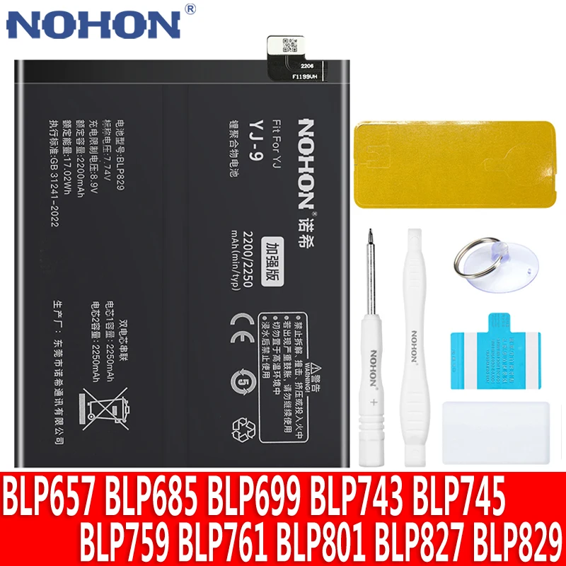 NOHON BLP827 BLP699 BLP801 BLP685 Batterie Für Oneplus 9 Pro 8 7 7T 8T 9R 6T 6 7Plus One Plus Ersatz Lithium-Polymer-Batterie