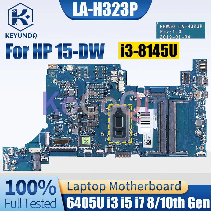 FPW50 LA-H323P For HP 15-DW Notebook Mainboard 6405U i3 i5 i7 8/10th Gen L51986-601 L51985-601 Laptop Motherboard Full Tested