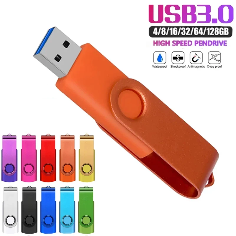 Rotation USB 3.0 Flash Drive Pen Drive 8GB 16GB 32GB 64GB 128GB USB Флешка  High Speed USB Stick 3. 0 Memoria Stick Pendrive