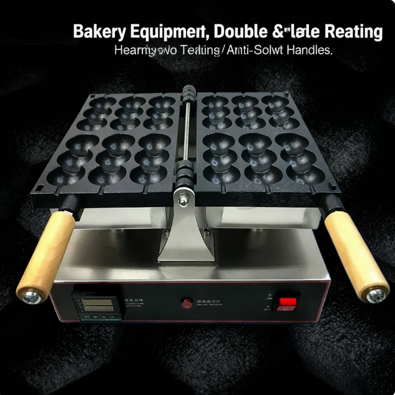 Commercial Stainless Steel Non-Stick for Egg Bubble Waffle Maker Electric Pancake & Waffle Ball Machine Snack Equipment