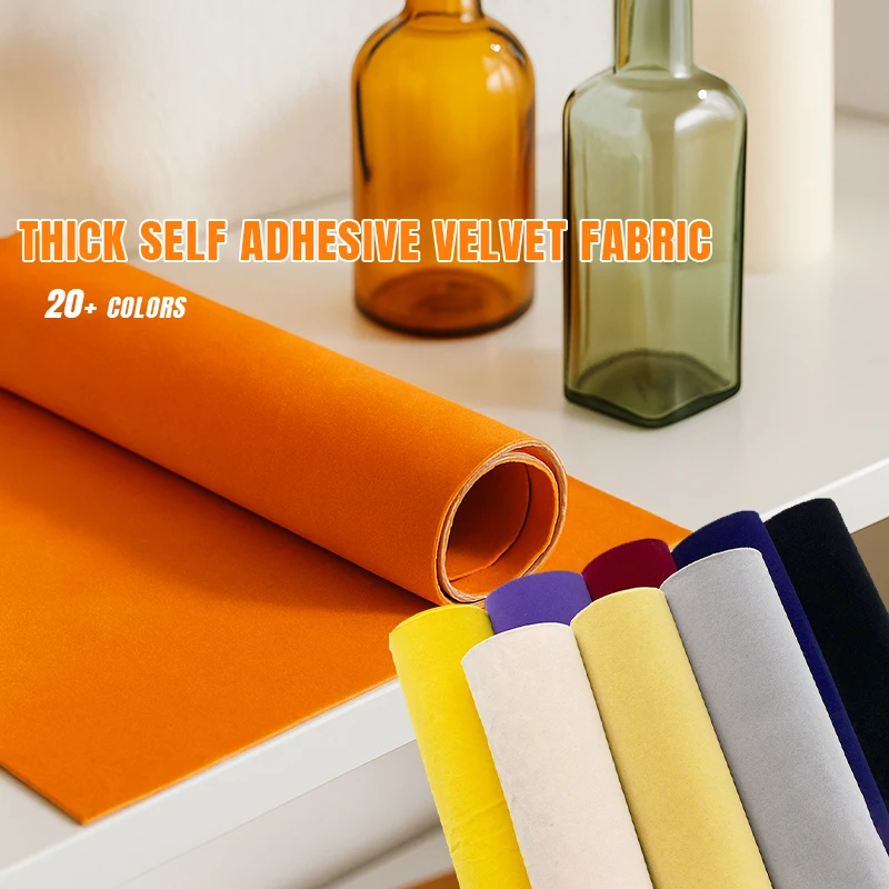 

45/90*150cm Flocked Fabrics Self-adhesive Adhesive Cloth Jewelry Box Sofa Furniture Decoration Sewing Fabric Crafts Accessories