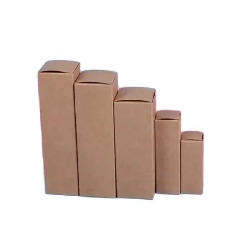 Cosmetic Kraft Paper Box, White, Brown, Black Cardboard, Craft Candle Packing Boxes, 5 ml, 15 ml, 20 ml, 30 ml, 50 ml, 100ml