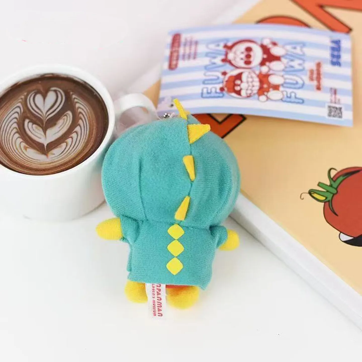 Kawaii Anime Anpanman Baikinman 플러시 장난감 키 체인 박물관 의상 공룡 시리즈 귀여운 Baikinman 액세서리 배낭 펜던트