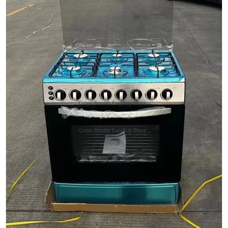 

High Quality Home Restaurant Kitchen Stainless Steel 6-Burner Freestanding LPG G-as Cooker Range Stove With Oven