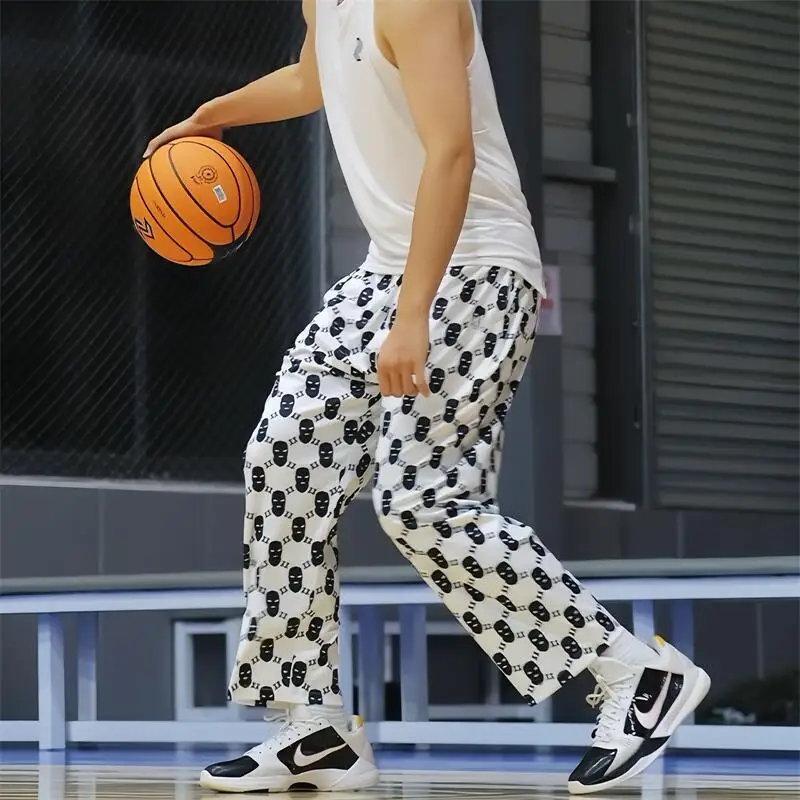 

American Sle Baskeall Training Pants Long Trousers Spring Autumn Student Sports Straight Leg Casual Pants Polyester Fiber