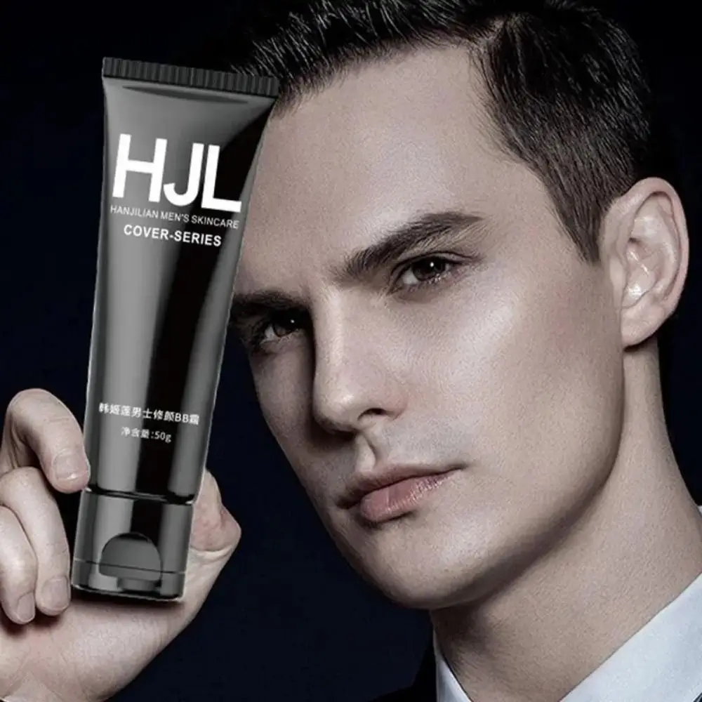 New 50g Men BB Cream Natural Brightening Liquid Concealer Nourishing Oil Control No-Makeup Cream Face Cosmetics