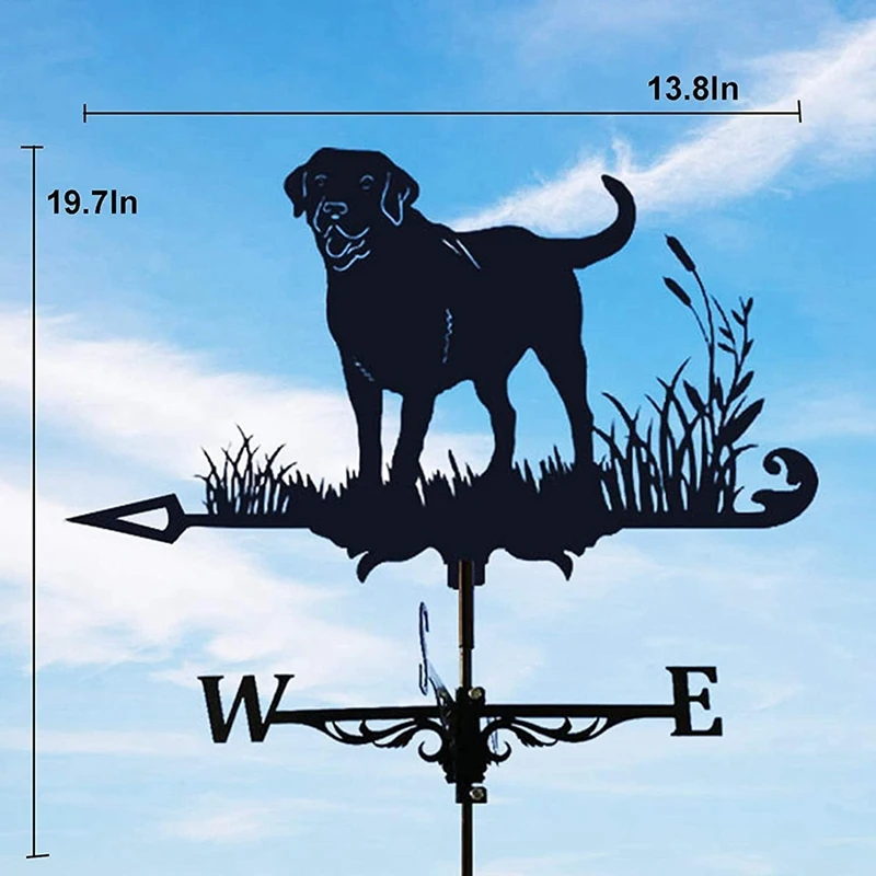 1Set Weathervane Silhouette Garden Decorative Wind Direction Indicator Black For Outdoor Yard Farm