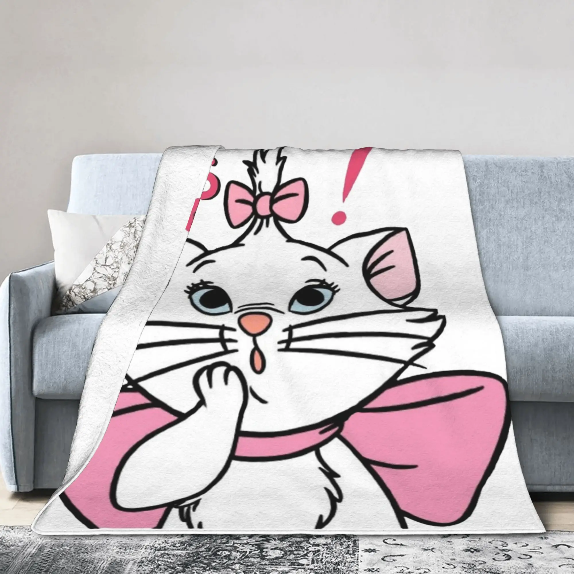 

Плюшевые пледы Marie Cat Oops из кораллового флиса, одеяла для домашних путешествий, супер мягкое одеяло для спальни,
