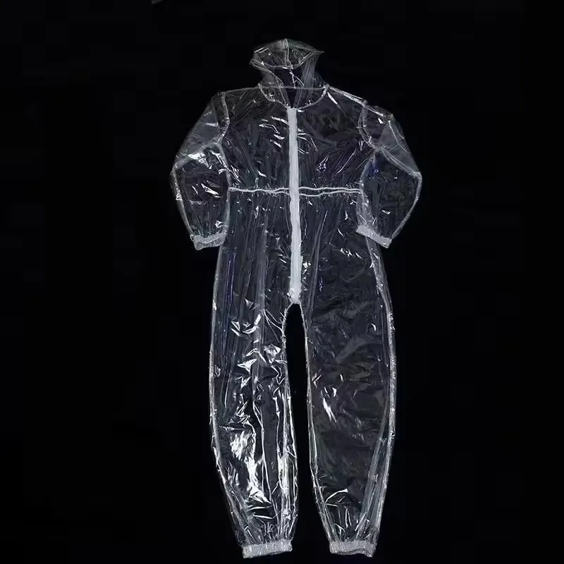(can custom) Man's Clear Transparent Jumpsuit Waterproof Rainrpoof Sexy Costumes Virus Proof ABDL Adult Sleek Proof