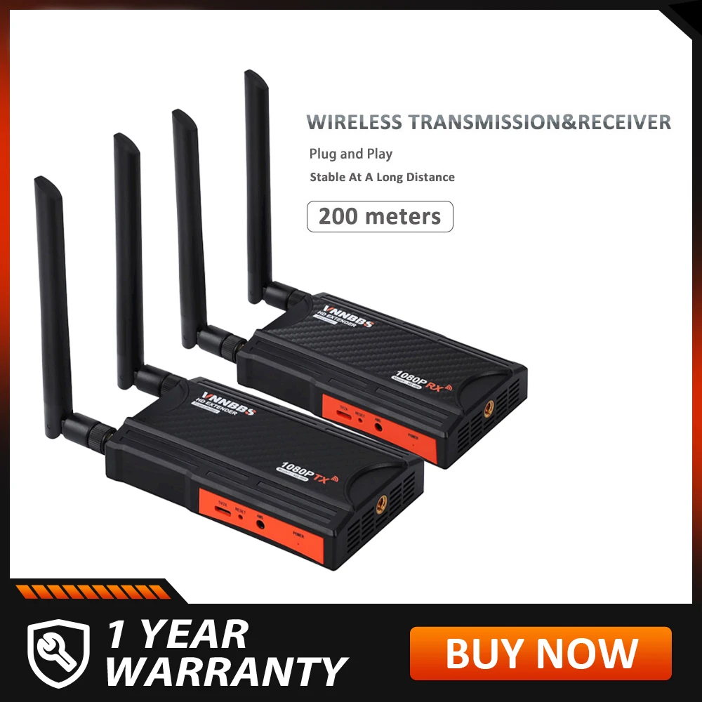 Wireless Extender Kit 1080P Screen Share 250m Wireless HDMI Video Transmitter and Receiver for STB Camera PS4 PC To TV