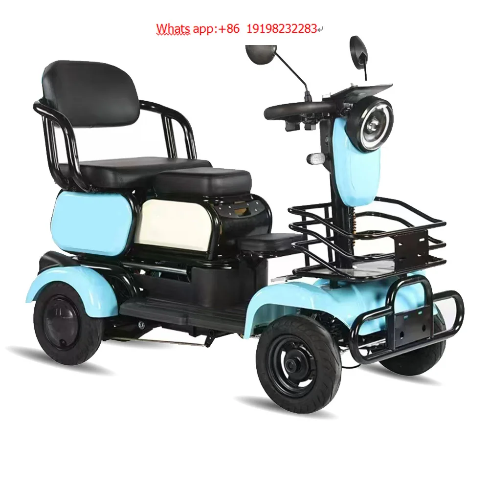 

Small Open-Body 2-Seats Electric Scooter 48V/60V Mobility Tricycle 350-6 Wheel with Emergency Stop Lever for Elderly & Disabled