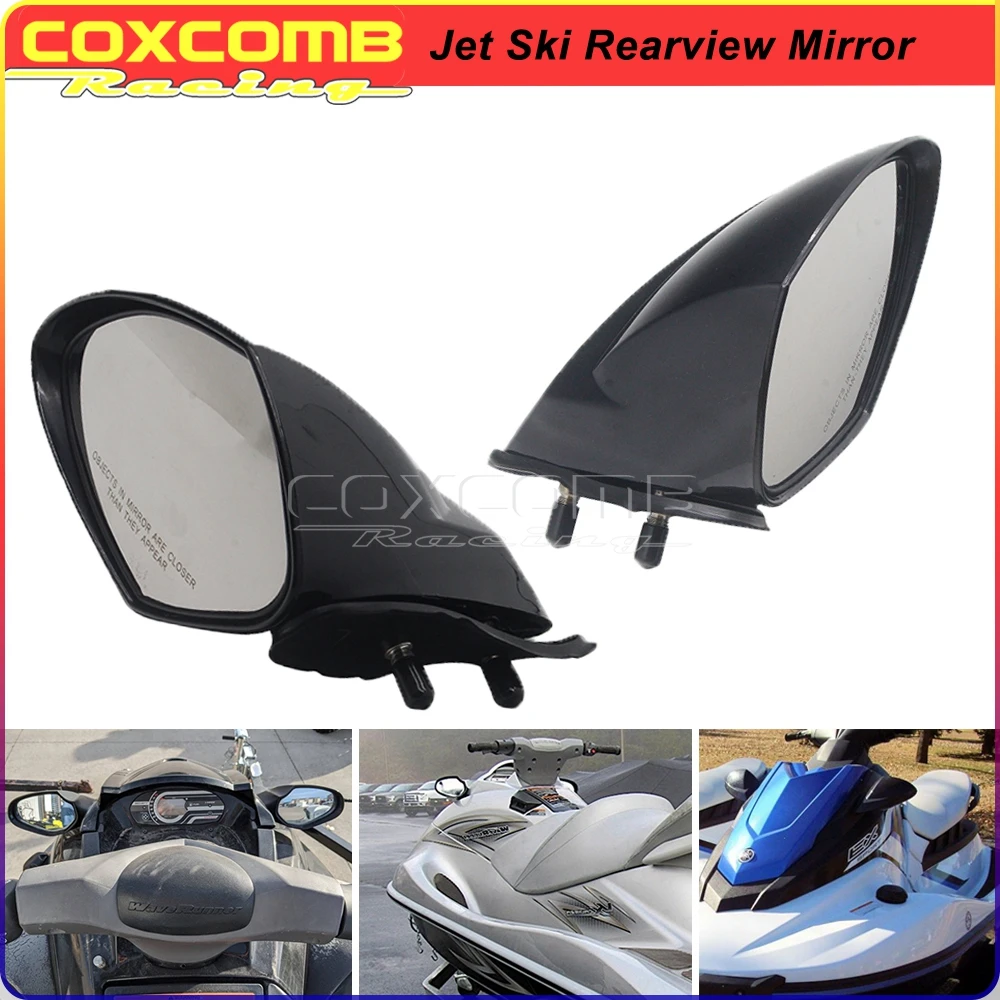 For Yamaha Waverunner VX110 EX R Deluxe Sport Cruiser Left&Right Motorboat Black Side Rearview Mirror Jet Ski Back View Mirrors