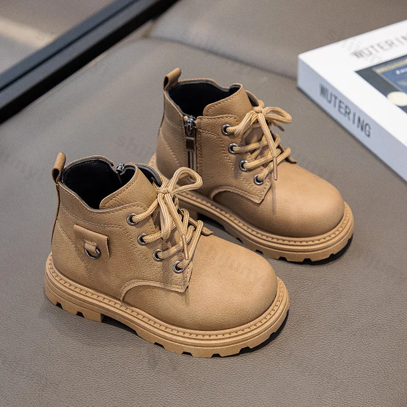 Children Ankle Boots 2026 Autumn New Zipper Kids Short Boots Boys Girls Comfortable Non Slip Outdoor Toddler High Top Shoes